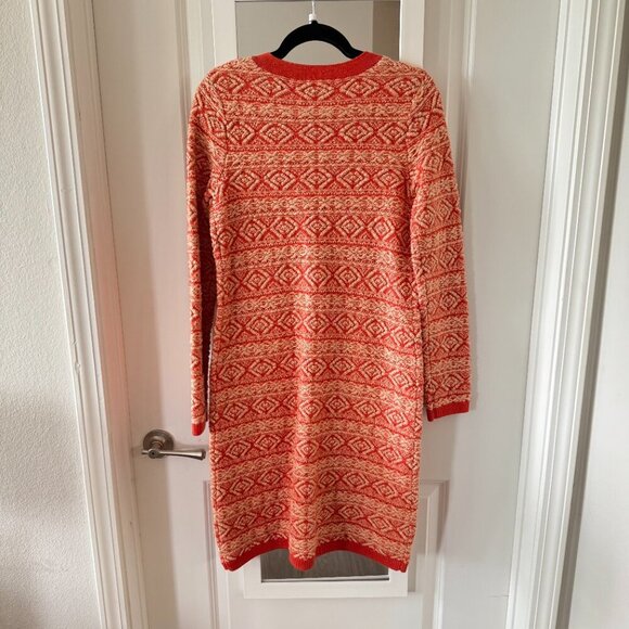 NWT Anthropologie Moth Dimensional Diamond Jacquard Wool Sweatercoat Size M - Picture 4 of 4